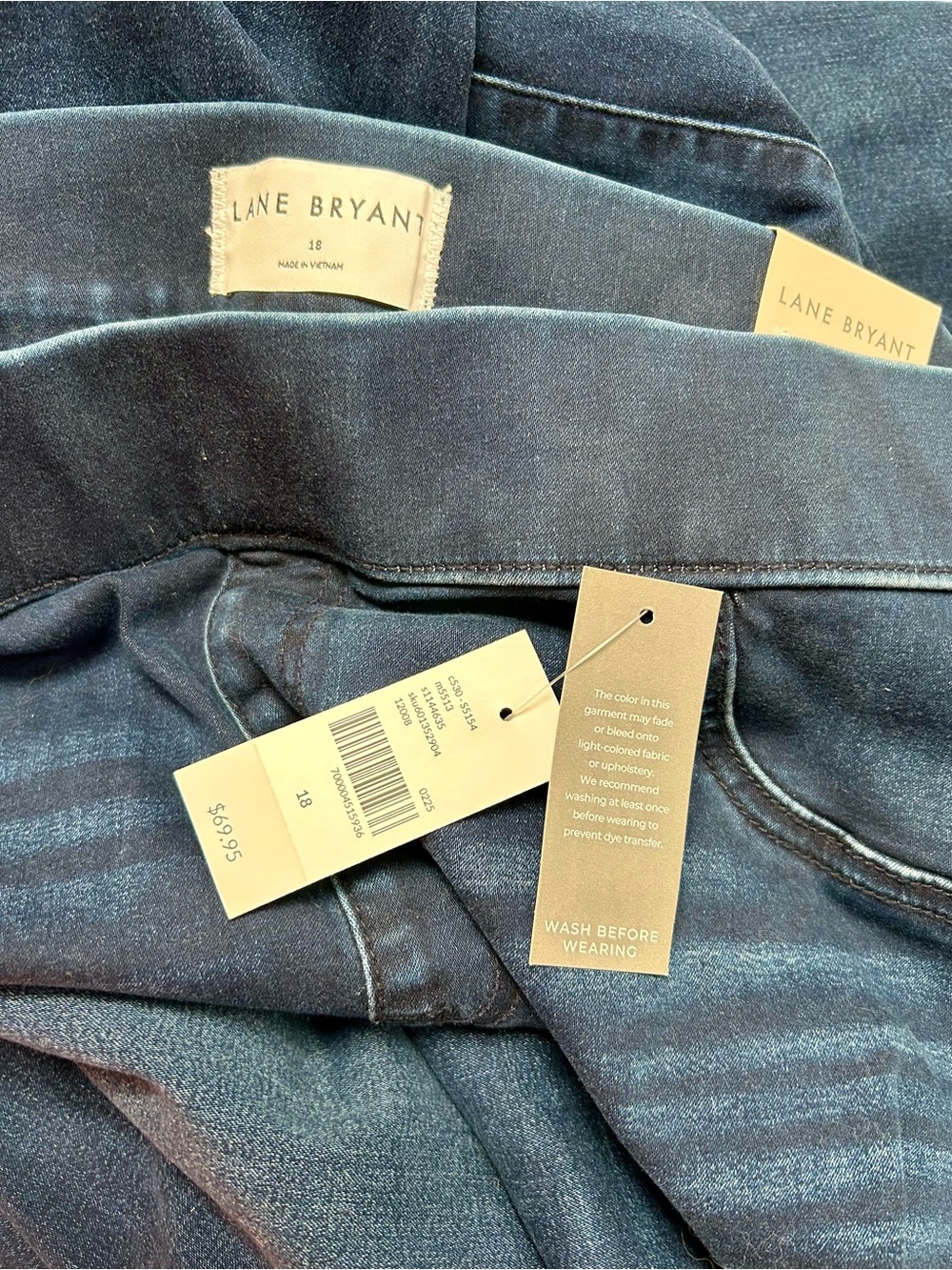 LANE BRYANT PULL ON PEDAL HIGH RISE JEANS, DARK WASH, WOMEN’S PLUS SIZE 18, NWT - Picture 6 of 9